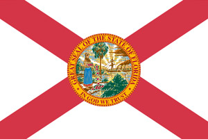 State of Florida flag indicating all courses are approved by the Florida DHSMV and Courts