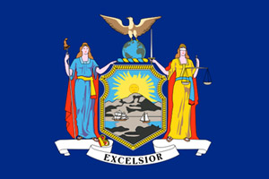 Flag of New York indicating that classroom PIRP course is DMV approved